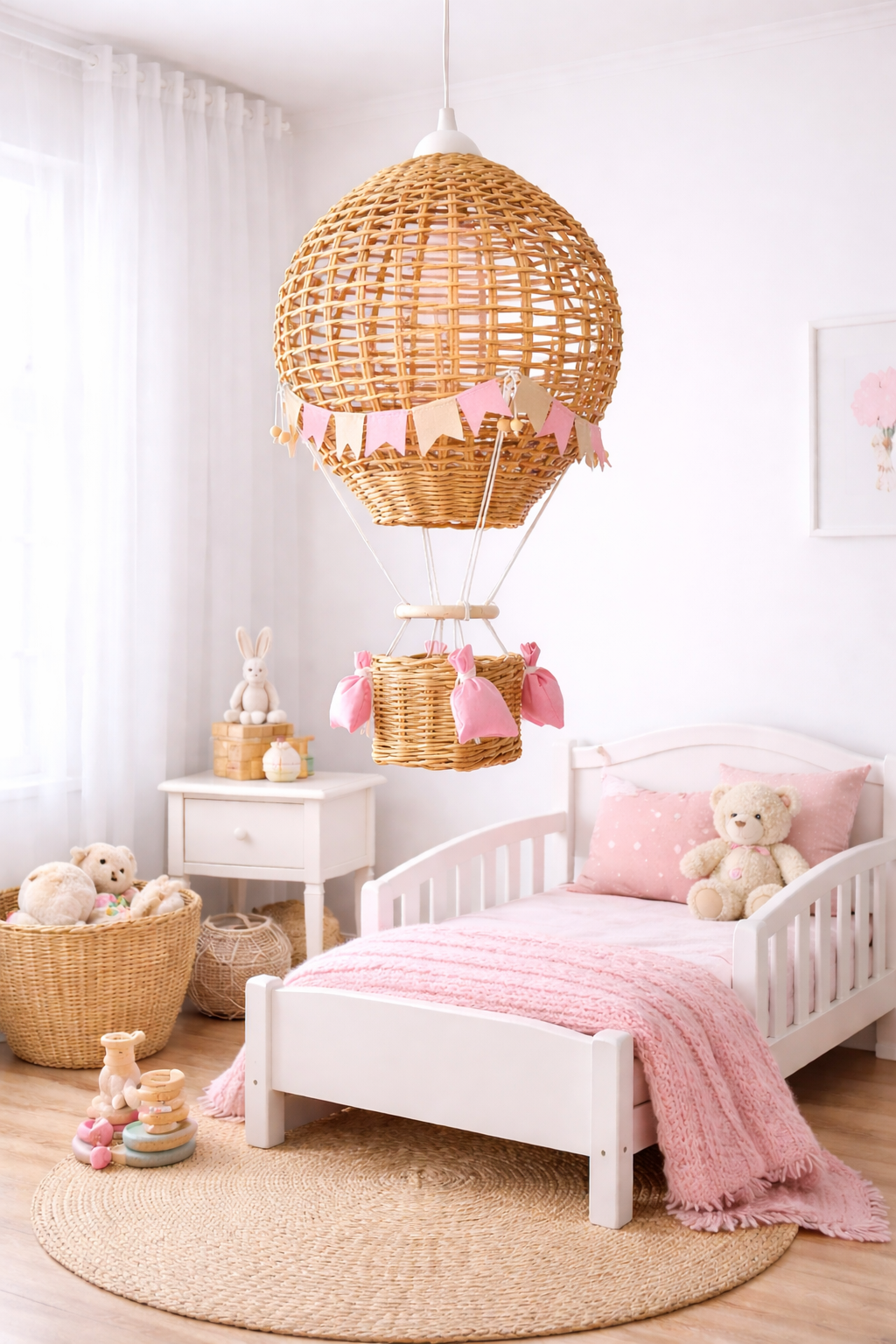 Hot Air Balloon Lampshade – Girl Nursery Decor, Baby Girl Gifts, Baby Girl Nursery Decor, Baby Girl Room Decor