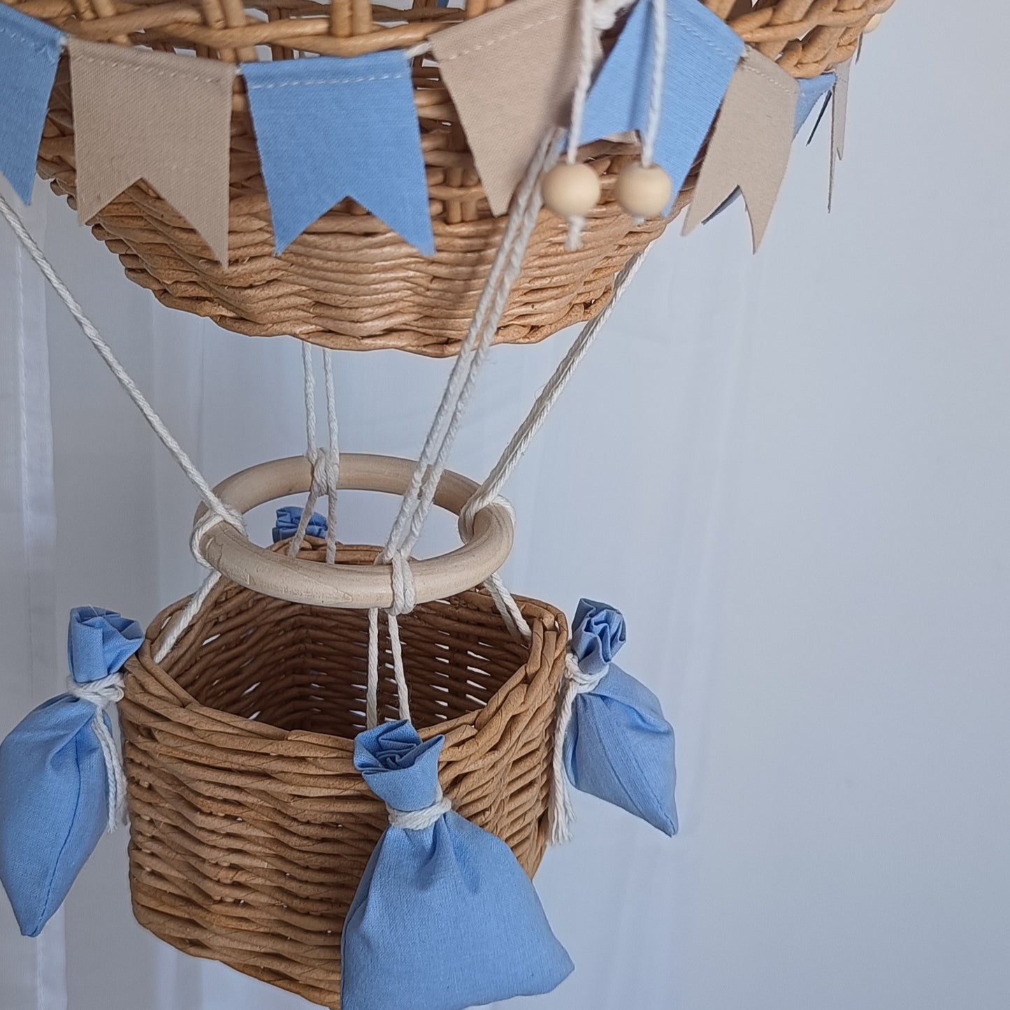 Decorative hot air balloon with basket