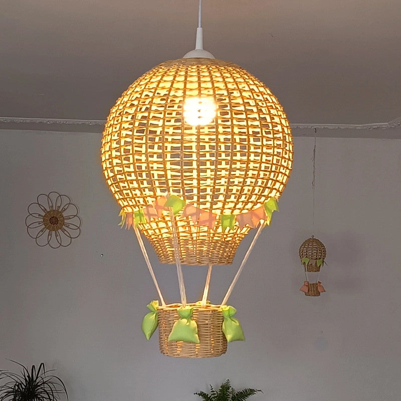 Big balloon lampshade with basket