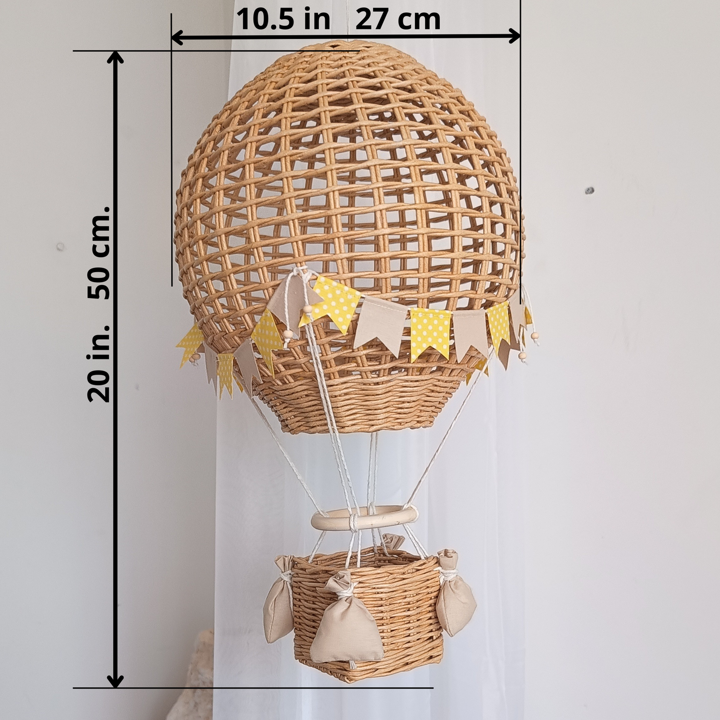 Blon lampshade with a basket for a child's room