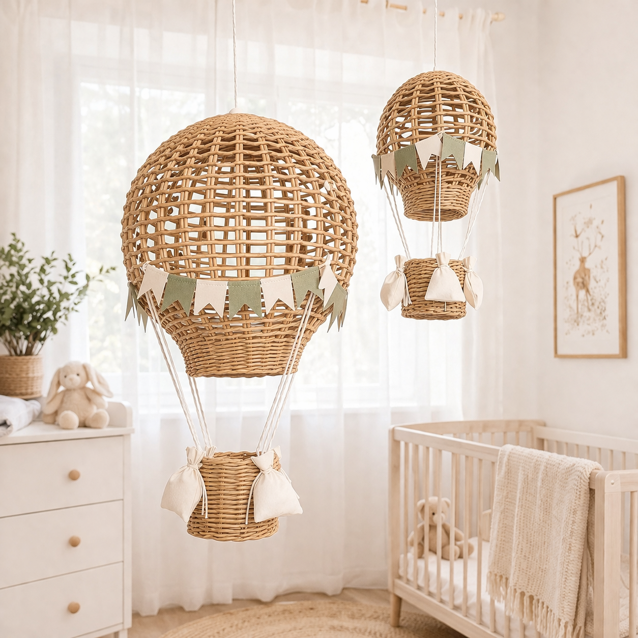Hot Air Balloon Nursery Decor, Hanging Ceiling Decor for Baby Room