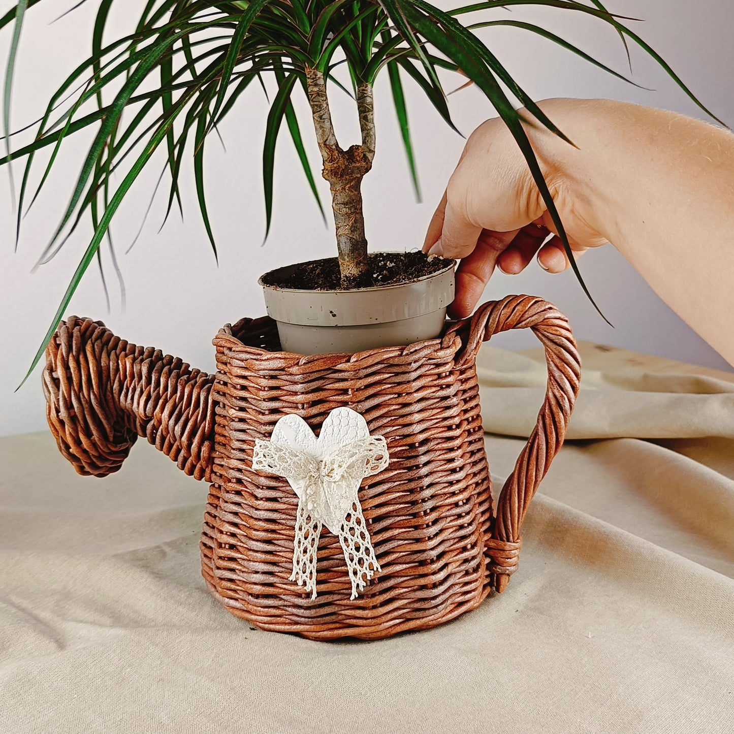 Wicker decorative basket Decorative vase