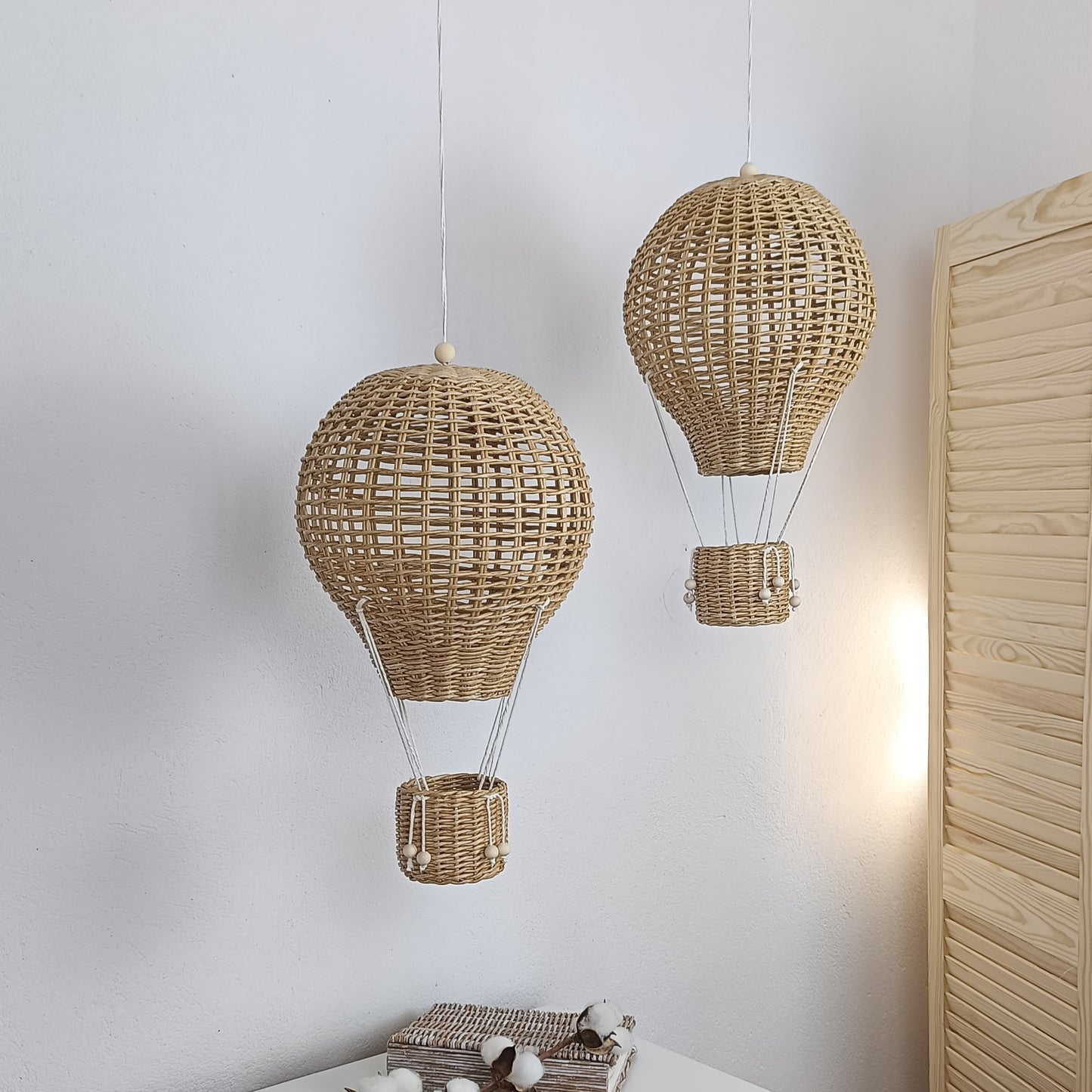 Balloon with decorative basket boho and Provence style, perfect gift and interior decoration