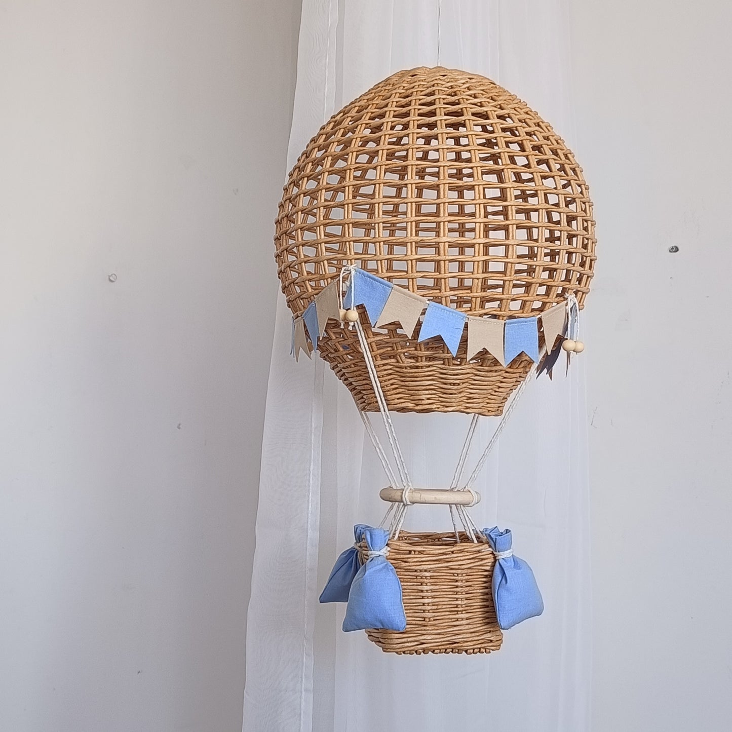 Decorative hot air balloon with basket