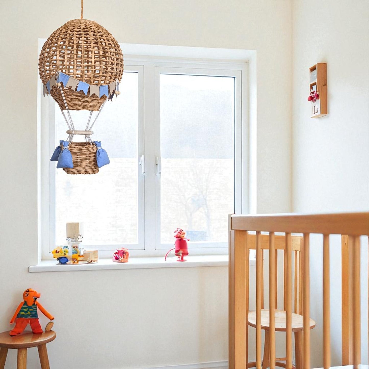 Decorative hot air balloon with basket