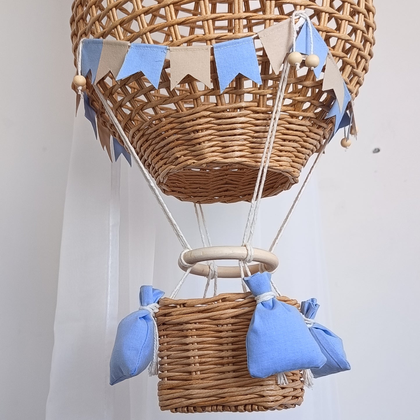 Decorative hot air balloon with basket