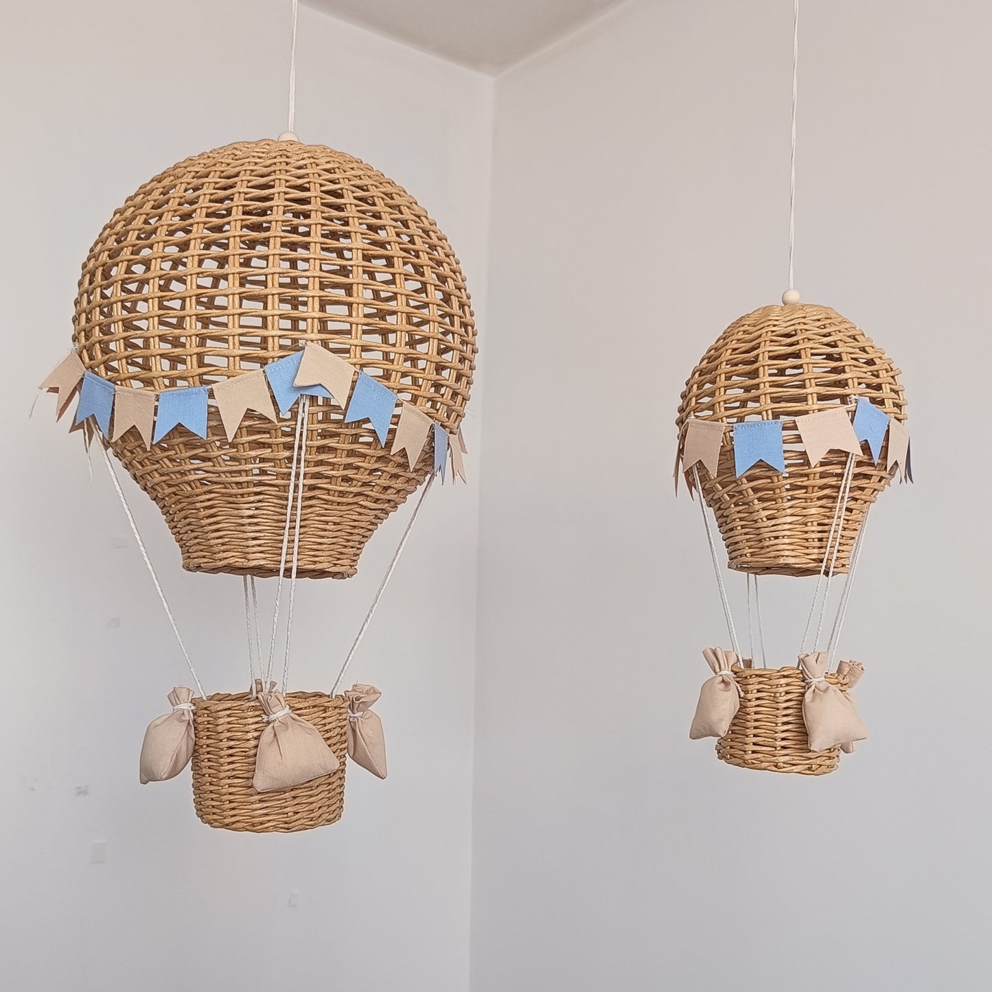 Hot Air Balloon Decor Set of 2 – Baby Boy Nursery Decor, Boy Room Decor, Baby Shower Gift