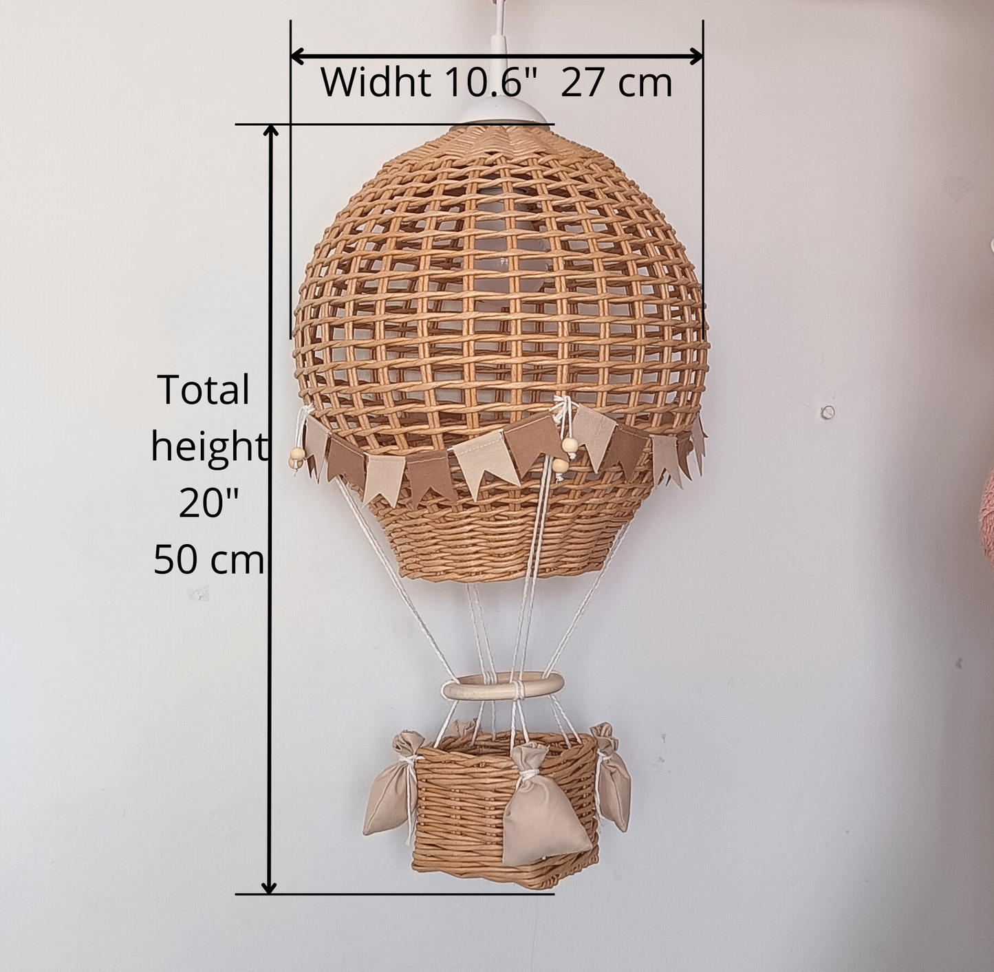 Lampshade "Balloon with basket" for a child's room