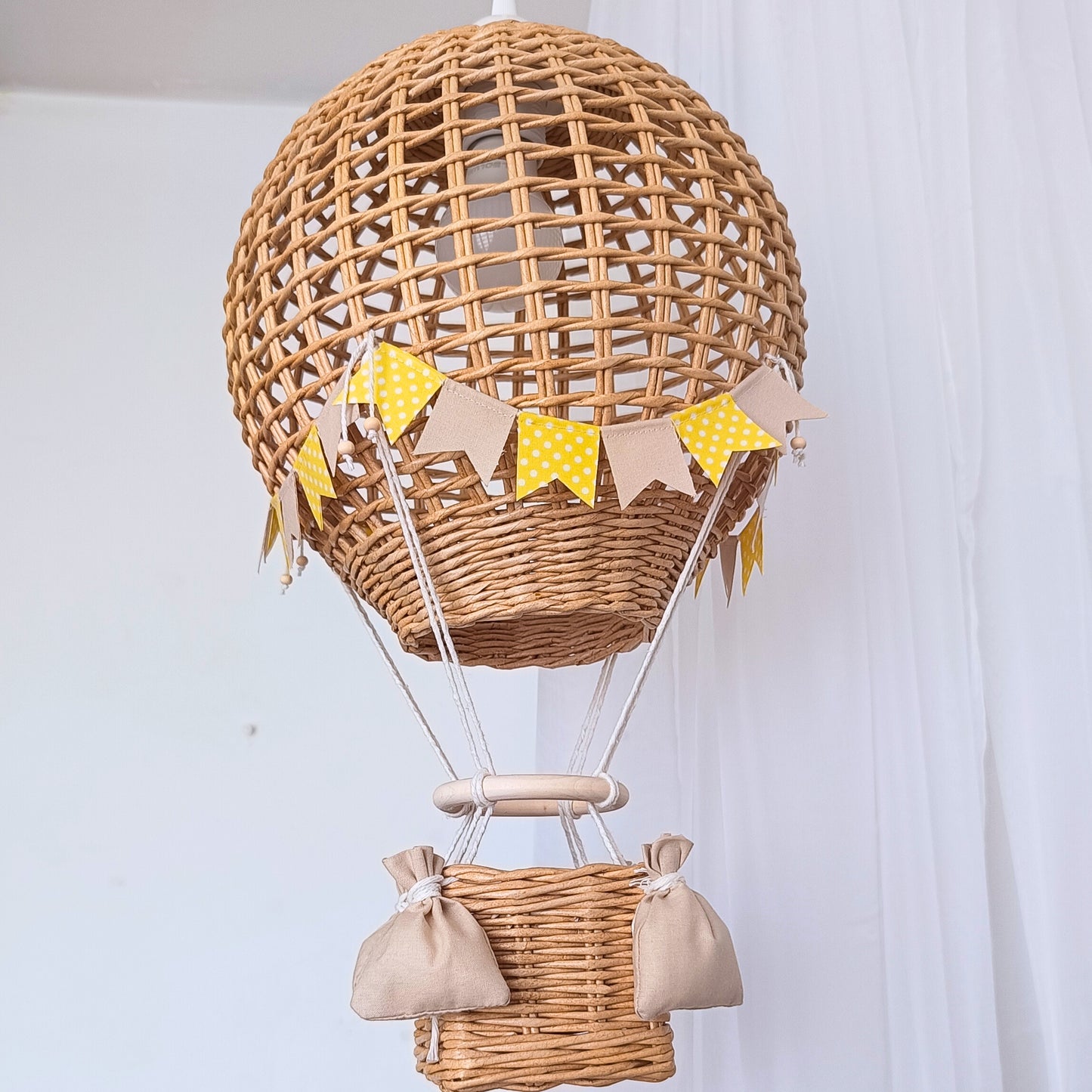 Blon lampshade with a basket for a child's room