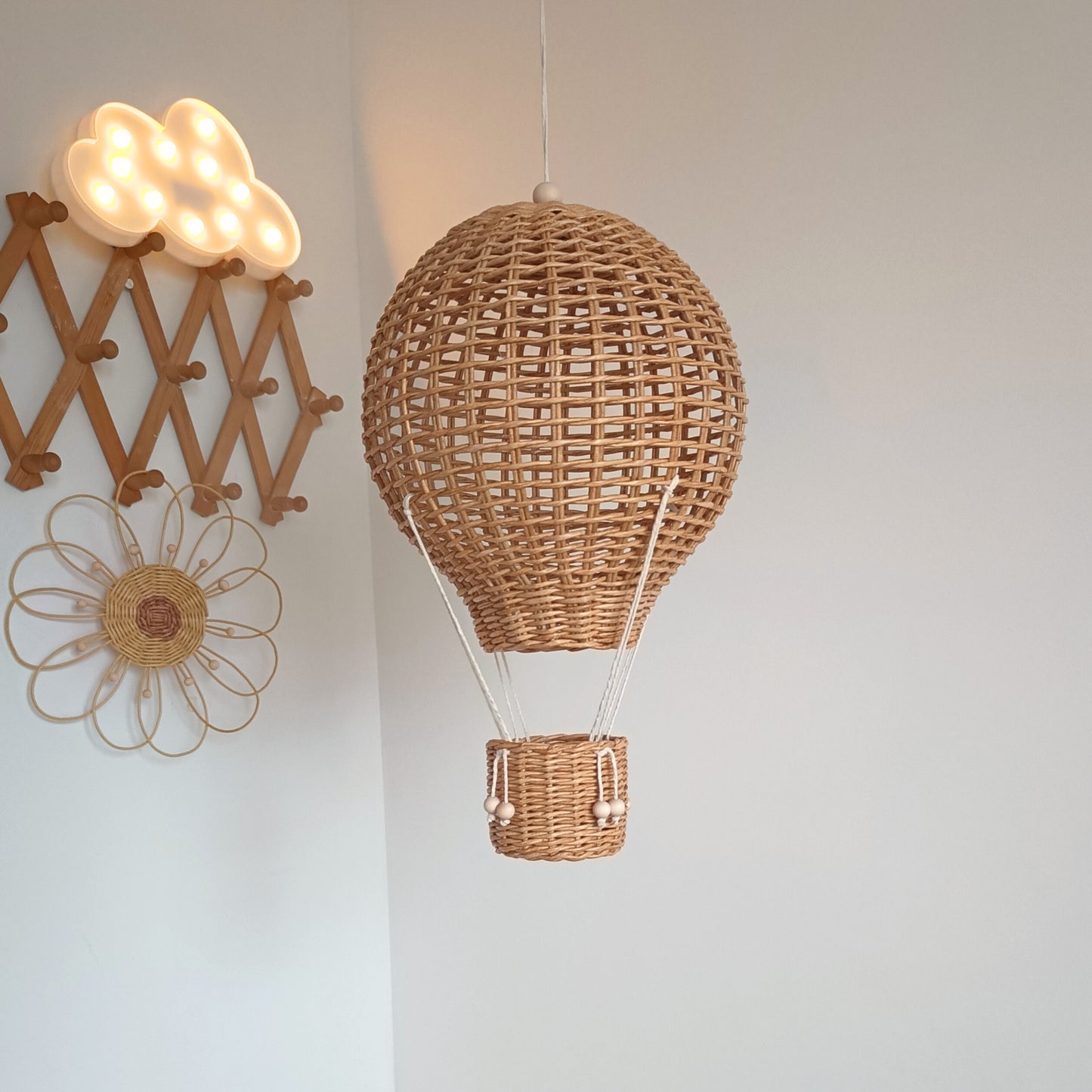 Balloon with decorative basket boho and Provence style, perfect gift and interior decoration