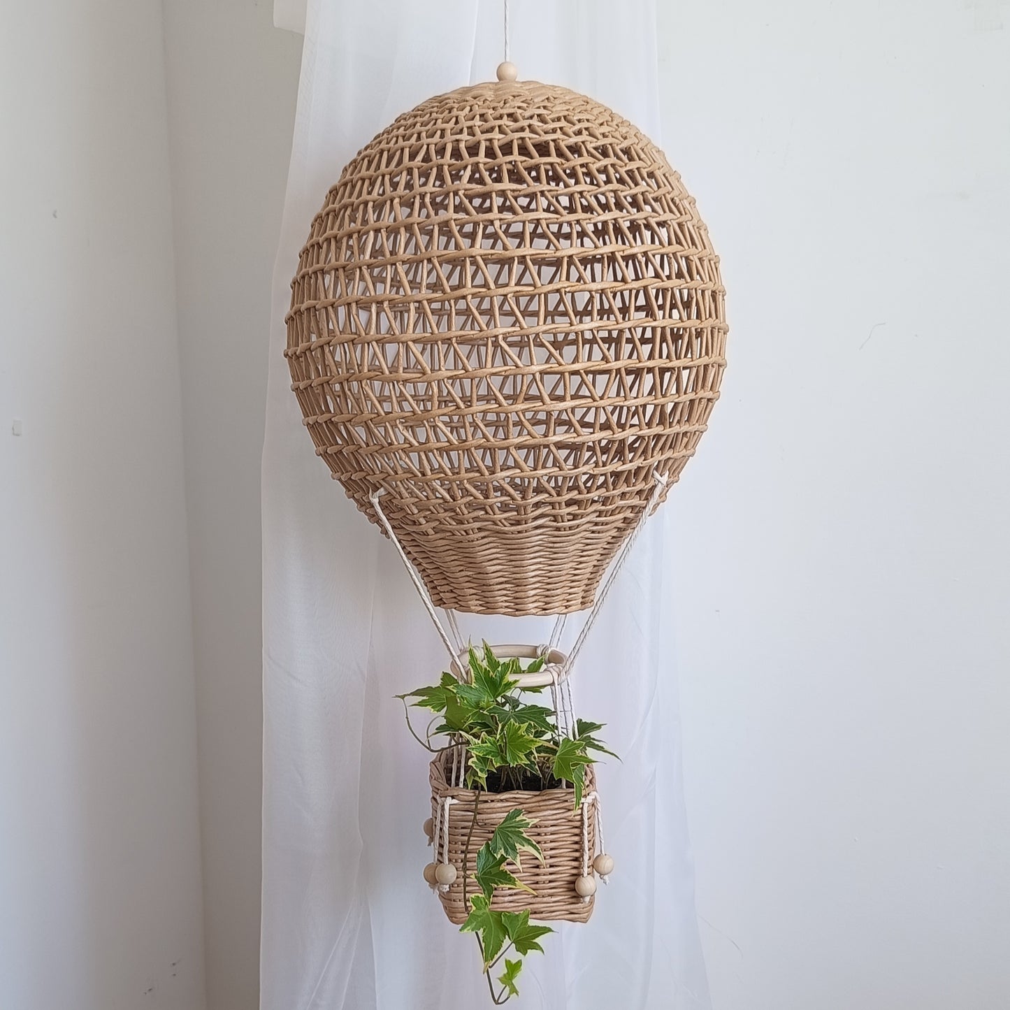 Large Balloon with basket decorative boho and Provencal style
