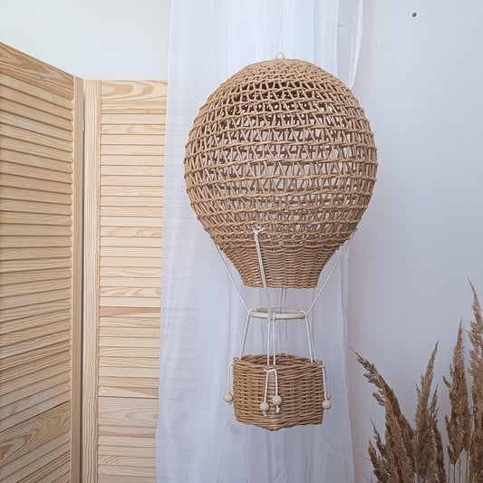 Large Balloon with basket decorative boho and Provencal style