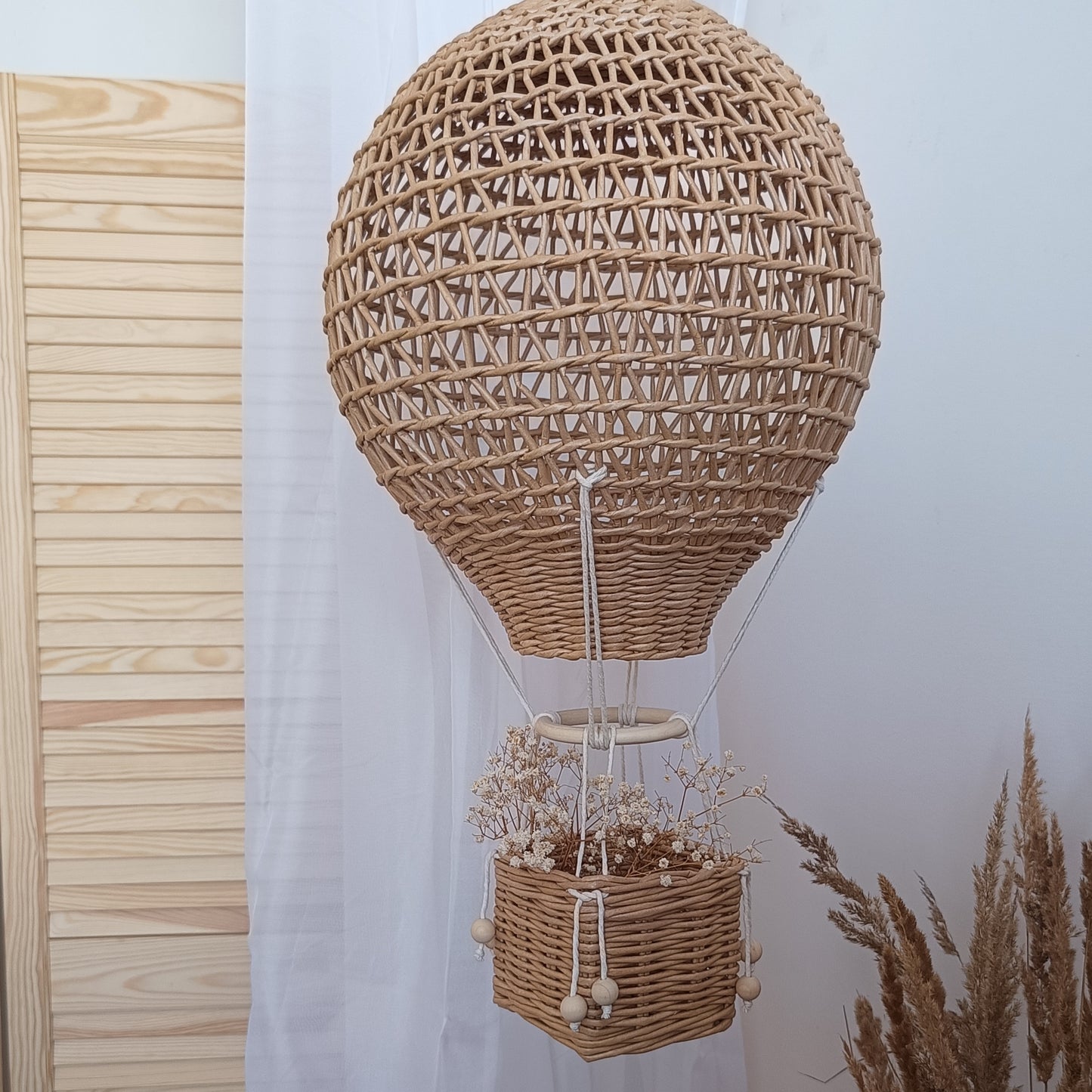 Large Balloon with basket decorative boho and Provencal style